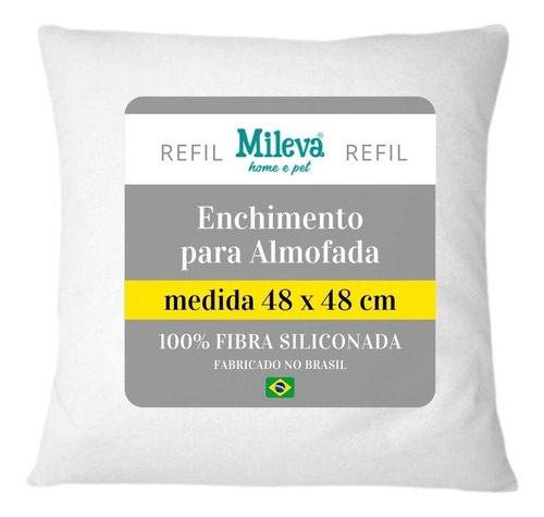 Enchimento Almofada Refil 45x45 Fibra 100% Siliconada Cor Branco