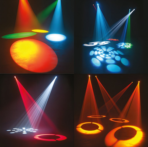 Luz de escenario LED cabeza móvil Schalter S-MOB45W 127V luces color 8 colores
