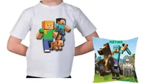 Comprar Combo Remera + Almohadon Niños Todas Las Tematicas Cumpleaño