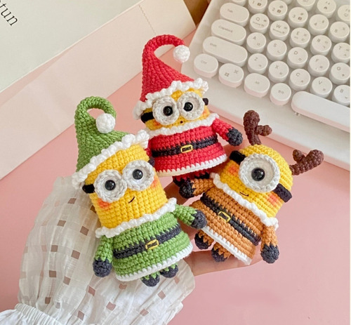 Patrones Amigurumis. Minions De Navidad. En Inglés. 