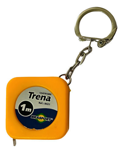 Kit 12 Chaveiros Mini Trena Aço 1 Metro Colorido Brasfort
