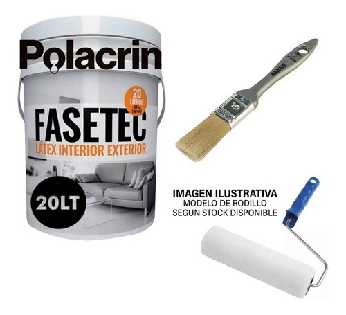 Pintura Polacrin 20l Interior Exterior Latex Blanco Fasetec