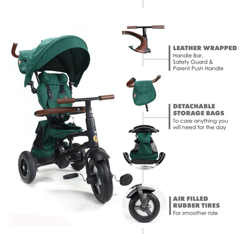 Cochecito De Triciclo Para Niños Pequeños Qplay Rito Premium