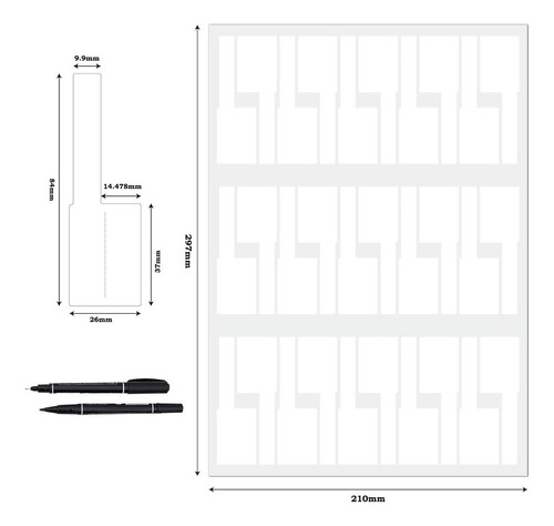 600 Uds Cable Marcador Pegatina Autoadhesivo Impermeable