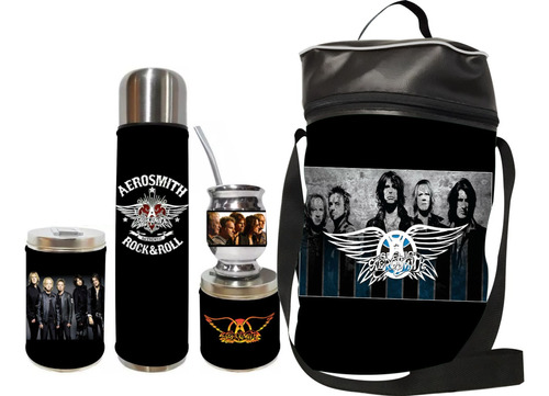 Set Matero Completo Aerosmith, Con Fundas De Ecocuero