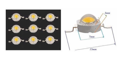 Puntotecno - Led 1 W Con Base Disipadora