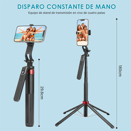 1.8 M Tripie Celular Selfie Stick Tripode Con Control Remoto