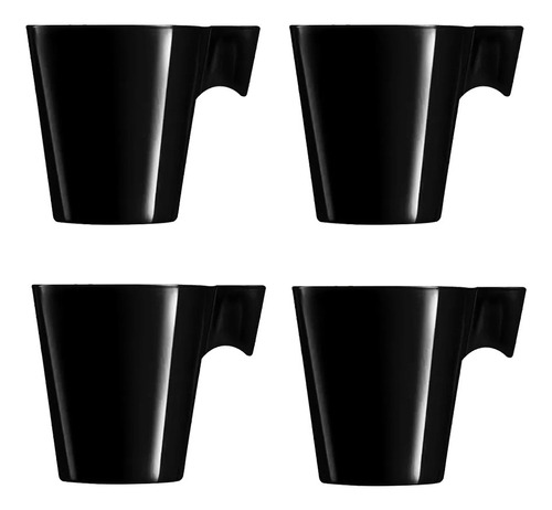 Xícara De Café Nespresso Dolce Gusto 80ml Preto 4pcs Napoli*