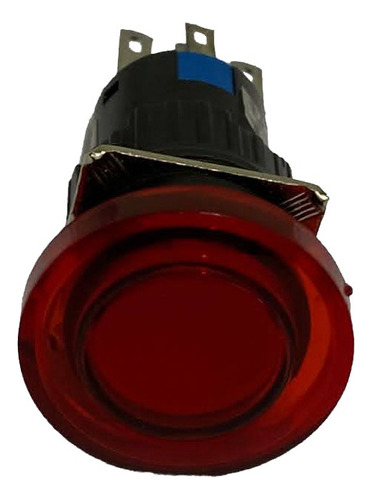 Botón Hongo Sostenido Iluminado Rojo 16mm 2na+2nc,  24v  G&v