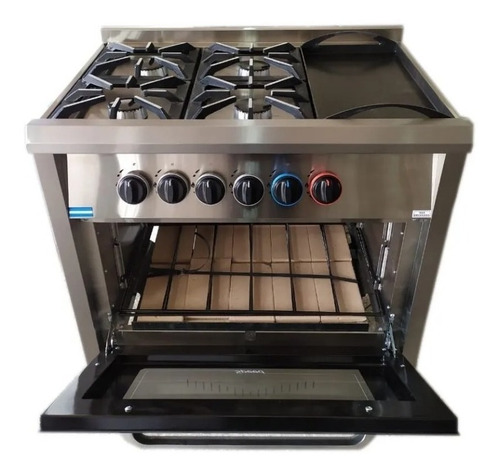 Imagen 4 de 4 de Cocina Industrial Speed 4 Hornallas Y Plancha 81 Cm Visor