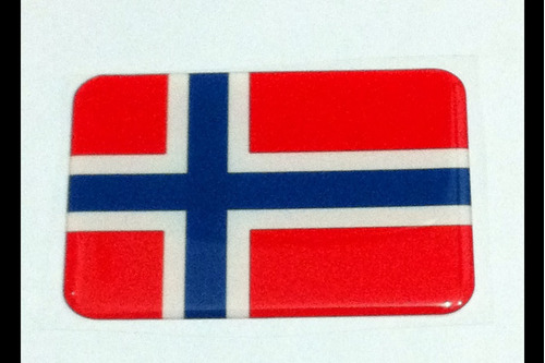 Adesivo Resinado Da Bandeira Da Noruega 9 Cm Por 6 Cm