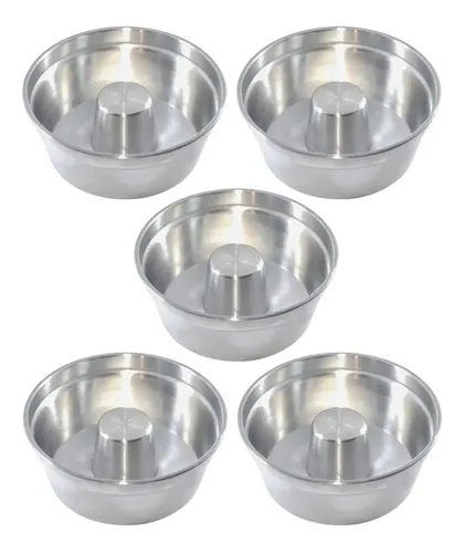 Kit 5 Unds. Assadeira Alumínio Bolo Pudim Redonda Tubo N 14