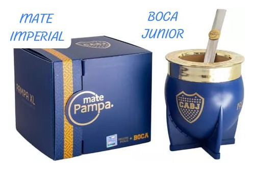 Nuevo!mate Imperial Pampa Xl Club Boca Junior+bombilla+caja