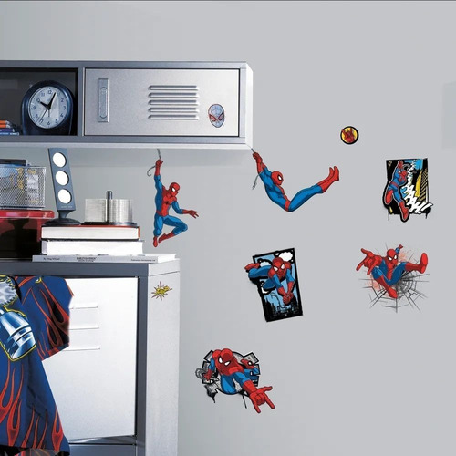Imagem 1 de 3 de Adesivo De Parede Homem-aranha Comic Rmk4453scs Reutilizável
