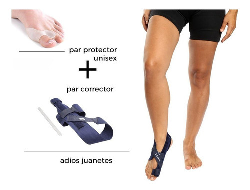 Corrector Juanete + Protector Separador Dedo Hallux Valgus Color Azul Talle 2