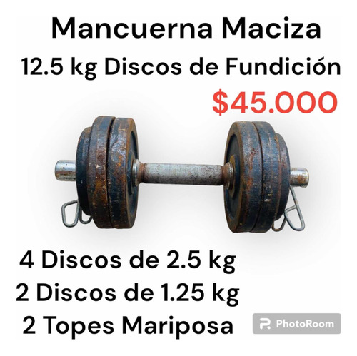 Mancuerna  Maciza Y Discos De Fundición