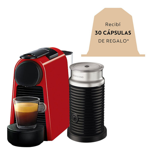 Imagen 1 de 10 de Cafetera Nespresso Essenza Mini D Automatica + Aeroccino