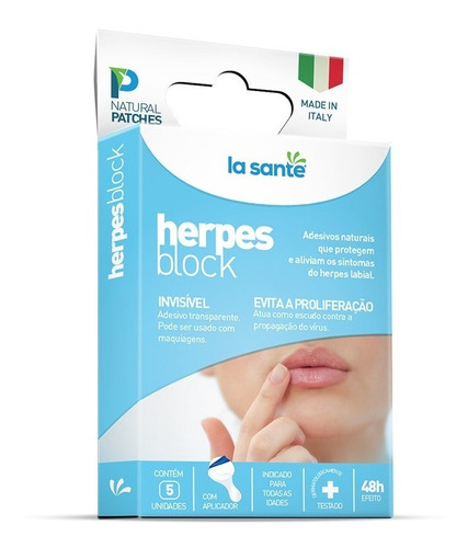 Herpes Block ® Adesivo Curativo Herpes Labial Tipo Compeed