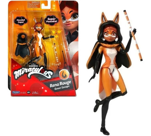 Imagen 1 de 7 de Miraculous Figura-rena Rouge 13 Cm Con Accesorios Colección