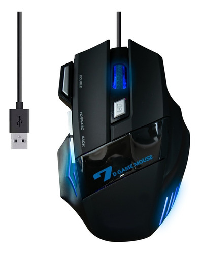 Mouse De Juego Gamer Luz Rgb Retroiluminado Usb Dpi Notebook