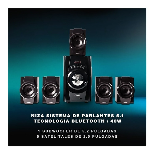 Imagen 4 de 5 de Home Theater Noga Niza Negro 220v