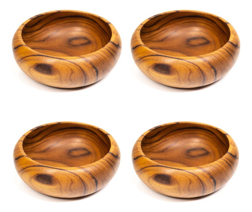 Rainforest Bowls Juego 4 Cuenco Redondeado Madera Teca 7 