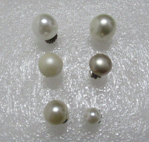 Lote 6 Aros Solitarios Vintage Plata Perlas Varios Lote #a