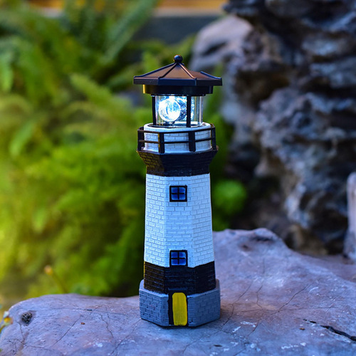 Faro Solar De Jardín Con Luz Giratoria Para Exteriores