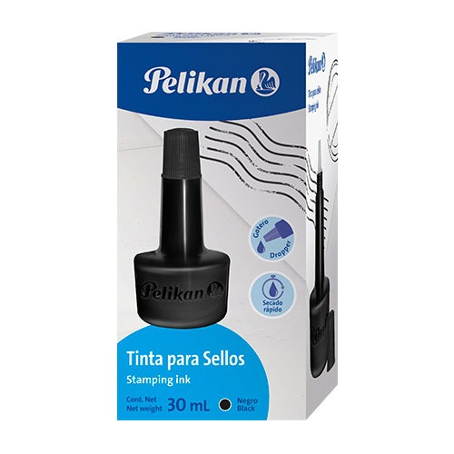 Tinta Para Sellos De Goma 4k Negra 28cc Pelikan (x4)