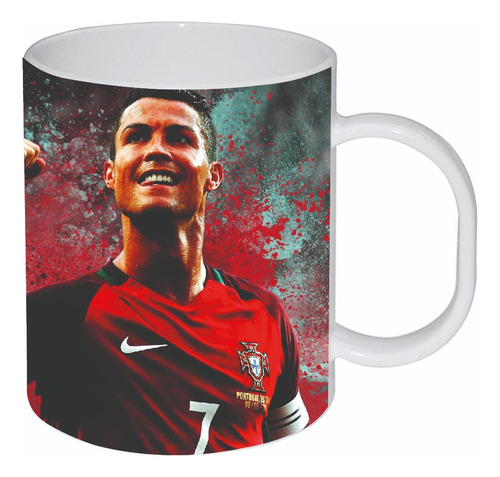 Tazón  Cr7 Cristiano Ronaldo Futbol Mundial 300 Ml Natural