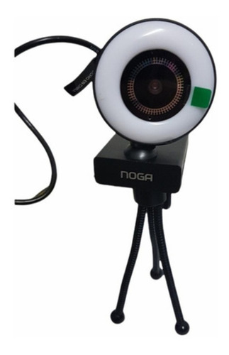Camara Web Webcam Para Pc Full Hd 1080 Luz Led Tripode Noga
