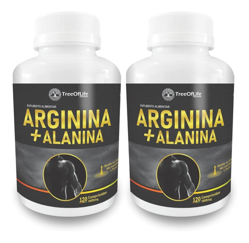 02 Arginina + Alanina 240comprimidos 1000mg No2 Oxidonitrico