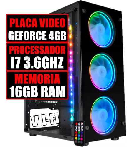 Computador Pc Gamer Cpu Completo I7 / Nvidia 4gb / 16gb Ram 