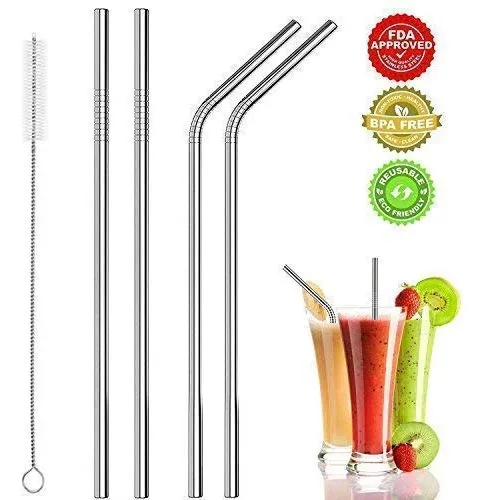 comprar Pack 4 Bombillas Metálicas Reutilizable C\u002F Cepillo Limpiador