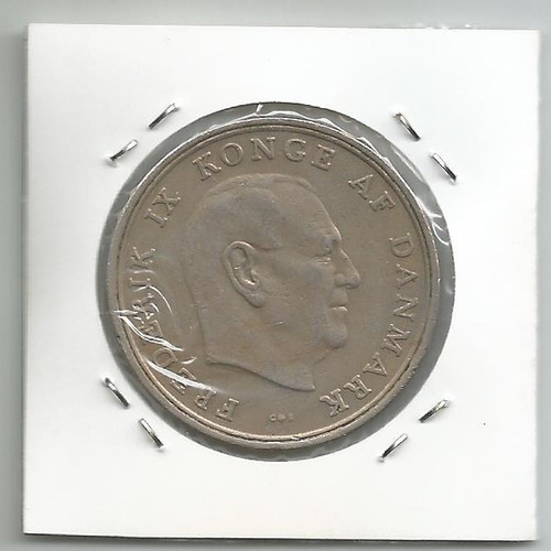 M164 Dinamarca Moneda 5 Krone 1960 Km# 853.1