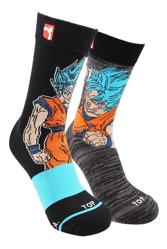 Imagen 1 de 4 de Calcetines Algodón Pack 2 Dragon Ball Super Kids - Goku Top