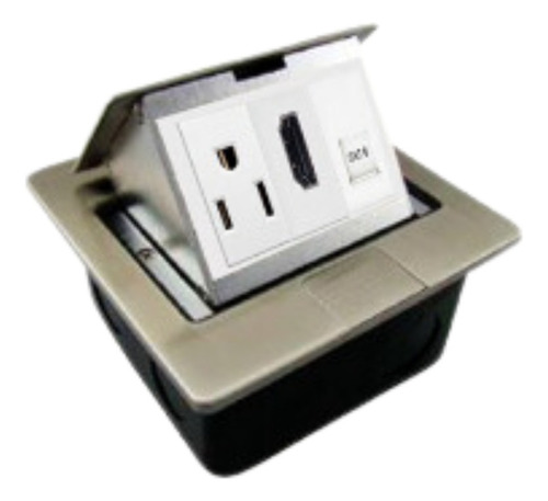 Caja De Piso Con Tapa - Bronce/metal - Multi-modular