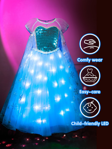Disfraz De Carnaval De Nieve Para Niñas, Carnaval De Nieve, Con Iluminación Led, Ideal Para Fiestas De Cumpleaños, Bailes De Graduación, Carnavales, H