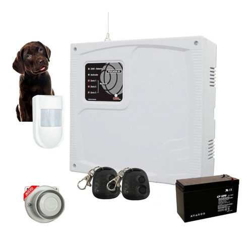 Imagen 1 de 8 de Kit Alarma Domiciliaria-sensor Pet-controles-sirena-batería