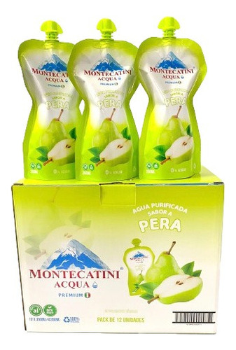 Doypack Agua Premium Pera Caja 12 Uni X 350ml Montecatini