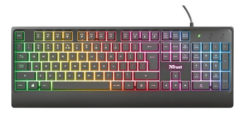 Teclado Gamer Trust Ziva Qwerty Color Negro Con Luz Negro Español España