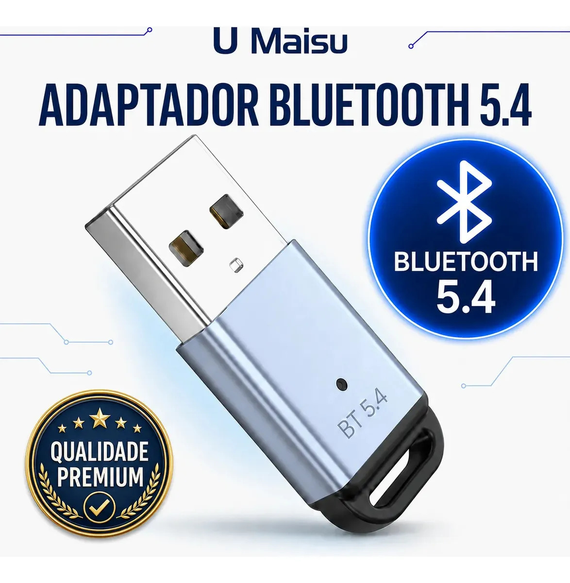 Adaptador Placa Receptor Usb Bluetooth 5.4 Para Pc Computador Notebook - U maisu