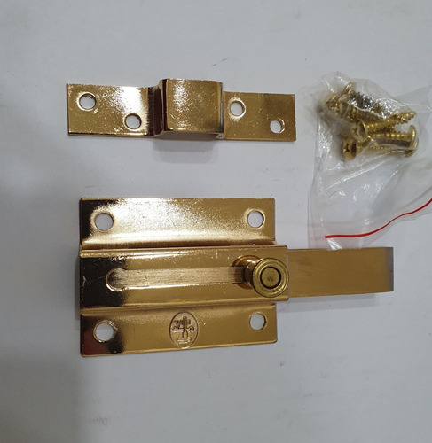 Imagen 1 de 4 de Pasador Super Reforzado Acero Dorado Laca 130x66mm Dellavo