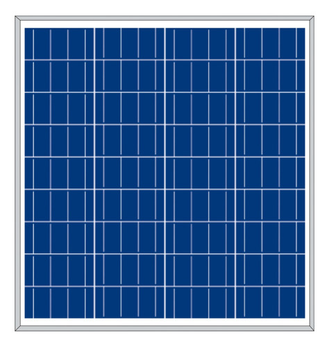 Panel Solar Plm-075-p-36 75w Paneles Solares Fema Color Azul Voltaje De Circuito Abierto 22.4v Voltaje Máximo Del Sistema 17.96v