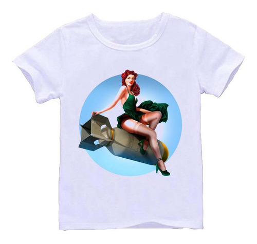 Remera Blanca Adultos Pinup R49