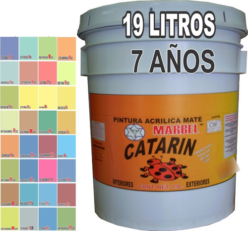 Cubeta 19l Catarin 7 Años Vinílica Lavable 32 Colores Medios