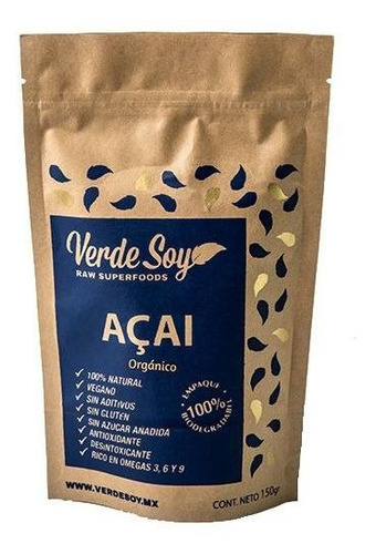 Acai Semigranulado Orgánico Verde Soy 95g