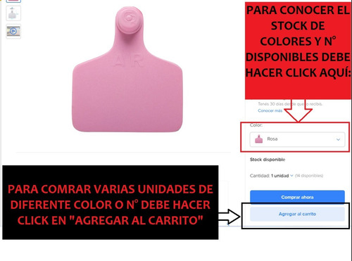 50 Caravanas Chicas Bovinos Lisas Sin Numero