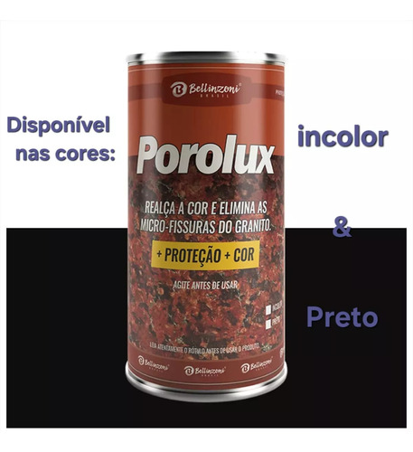 Porolux Realça Cor Mármore Granito 900ml Brilho Proteção