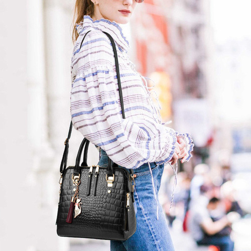 Bolso De Mano Con Cocodrilo Para Mujer, Con Borlas